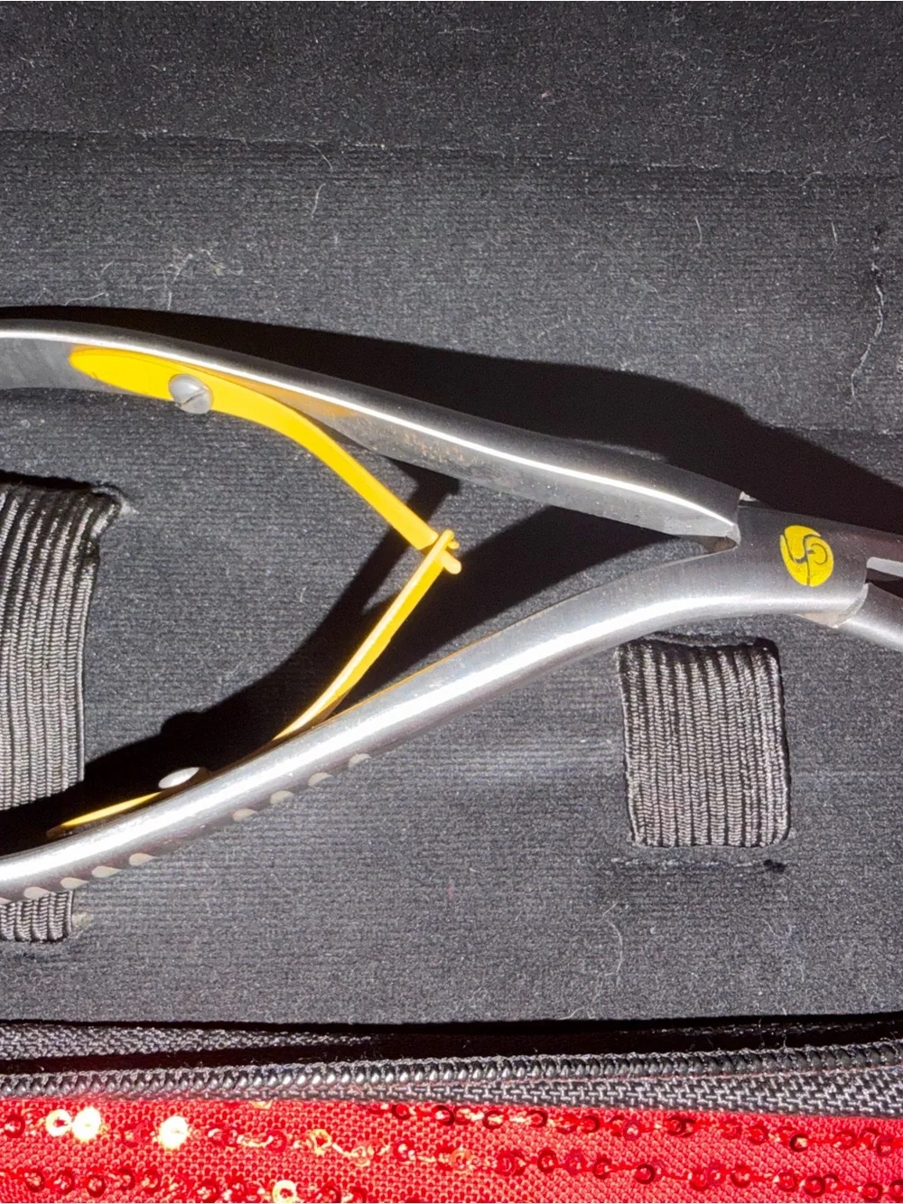 Compact Black Heat-Tool Travel Case with Yellow Logo